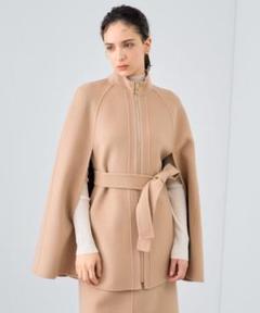 ANAYI ベージュ ニット ポンチョ ケープ ハイネック タートル F