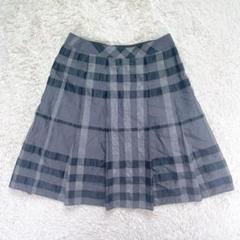 極美品✨　バーバリーロンドン　スカート　シャドーチェック　シルク混　2XL バーバリー ロンドン BURBERRY LONDON シルク フレアスカート