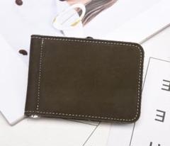 【新品】マネークリップ 本革 牛皮 キャッシュレス メンズ 二つ折り 薄い財布