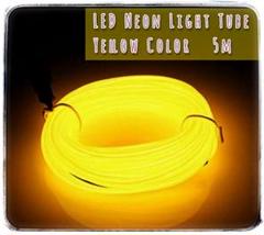 【新品 未使用】LED ネオンライト チューブタイプ ５ｍイエローカラー