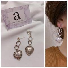 2117☺︎シルバーのチェーンとハートのピアス☺︎