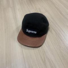 Supreme camp cap leather black