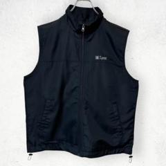 ジップベスト L ブラック ワンポイント Golf Vest Techwear