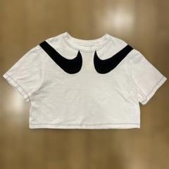 NIKE Tシャツ クロップド丈 スウォッシュ 古着 白 Mサイズ