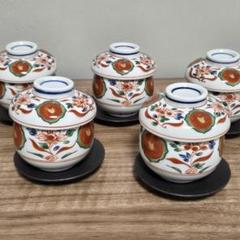 陶器製 花柄 金彩 食器 5個セット