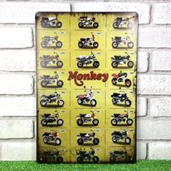 552番】モンキーMONKEY ホンダ オートバイ バイク ガレージ ブリキ看板