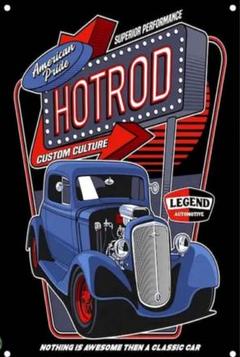 “ HOTROD ” ブリキ看板 ガレージ ホッドロッド アメリカン雑貨