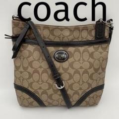 COACH ショルダーバッグ シグネスチャー PVC ベージュ/ブラウン