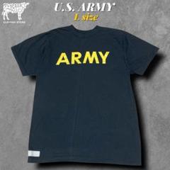 海外古着US ARMY プリントトレーニングウェアTシャツ表記XL ミリタリー