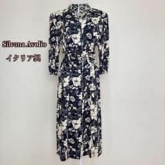 ⚫︎美品【Silvana Avolio】イタリア製＊大花柄ワンピース（44）
