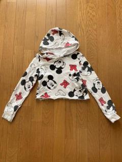 H&M ミッキー ショート丈プルパーカー 134/140