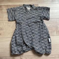 波模様 コットン甚平 95cm未満