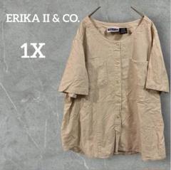 ERIKA&CO ERIKA II & CO. ベージュ ボタン付きシャツ