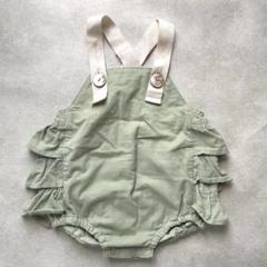 ミントグリーン　フリルサロペット 80 ミミプポン　ベビー服　子ども服　女の子服
