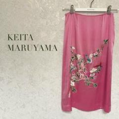 KEITA MARUYAMA SILKピンク スカート フラワー 鳥 刺繍 - メルカリ