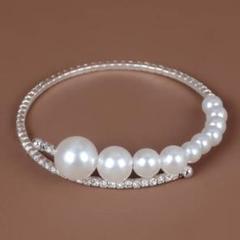 パール シルバー 可愛い♡ レディース アクセサリー バングル ブレスレット