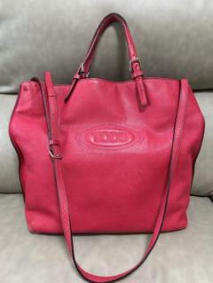 正規品 TOD'S シボ革 ロゴマーク 2way ショルダーバック