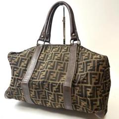 FENDI ズッカ ハンドバッグ ヴィンテージ レザー キャンバス フェンディ ズッカ柄 ヴィンテージ キャンバス×レザー