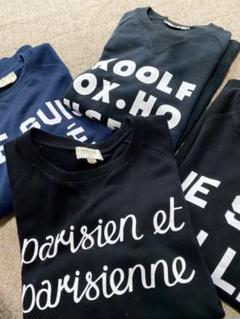 ★好プリント‼️初期★メゾンキツネ parisien スウェット 黒×白 M 人気のサムネイル