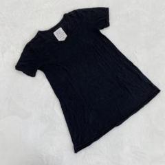 Cue Tシャツ ブラック Vネック シンプル 無地 半袖 L カジュアル 定番