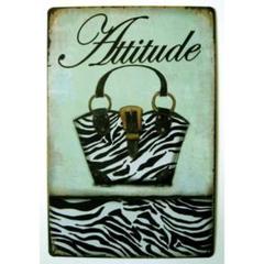 AA-200　ブリキ看板　Attitude　バッグ　ゼブラ柄　ファッション