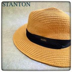 STANTON｜チャーム 中折れハット ブラックリボン 麦わら ゴルフ