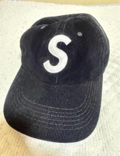 supreme シュプリーム キャップ 帽子 Sロゴ　コーデュロイ ブラック