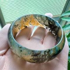 腕輪   バングル   メノウ　天然水草瑪瑙  内径55-56㎜ 腕輪 バングル メノウ 天然水草瑪瑙 内径55-56㎜ - メルカリ