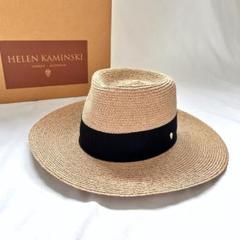 ★新品★ヘレンカミンスキー　ラフィアハット　麦わら帽子　PLATH 　黒 美品】【ヘレンカミンスキー】中折れハット 黒リボン ラフィア