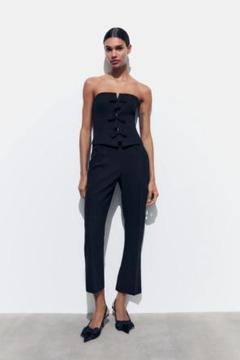 ZARA / ザラ リボンストラップレスジャンプスーツ サロペット