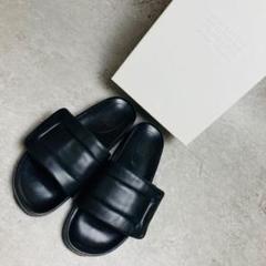 メゾンマルジェラ17SS レザー サンダル 39 ブラック ㉒ユニセックス