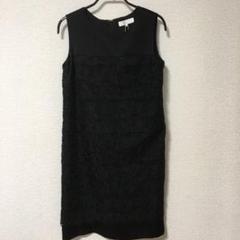 【組曲】ワンピース　新品タグ付き　花柄レース　ブラック