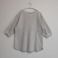ユニクロ ワッフルクルーネック七分袖Tシャツ Lサイズ