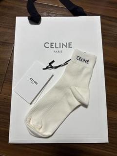 CELINE 新品未使用タグ付きソックス 靴下セリーヌロゴソックス CELINE 新品未使用タグ付きソックス 靴下セリーヌロゴソックス