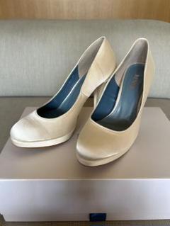 【美品】BENIR 12cmヒール シルクサテン クローズトゥブライダルシューズ Satin / Close Toe / 12cm / WH 【1121 WH】 – BENIR