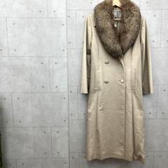 FUJII KEORI.LTD 藤井毛織 ペイズリー柄 ミンク付コート　美品 FUJII KEORI LTD 藤井毛織 カシミヤコート 高級 上質 ベージュ