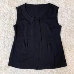 美品 foxey new york ノースリーブブラウス ボウタイ　黒　40