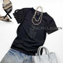 【美品】Ralph LaurenラルフローレンUSA製ストレッチシルクTシャツS