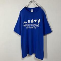 半袖Tシャツ　ヒーロー　プリント　クルーネック　大きいサイズ　古着