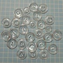 長期間自宅保管 劣化あり ハンドメイド パーツ 素材 レトロ ボタン 透明 銀色のサムネイル