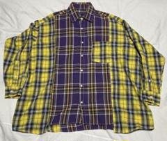 SUGGESTION チェックシャツ メンズ F (XL）　大きいサイズ