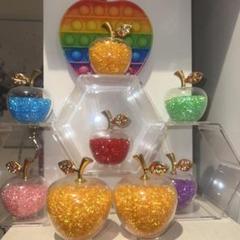 【極美品】りんごオブジェ　りんご置物　りんごインテリア　りんごガラス