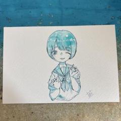 手描きイラスト【水晶の王子】オリジナル　ポストカード5枚　男の子　原画 専用 手描きイラスト 原画 《 優しい吸血鬼 》 オリジナル