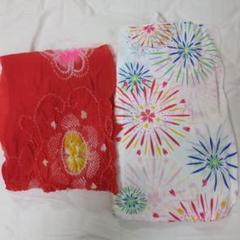 赤と白の花火柄 着物・浴衣