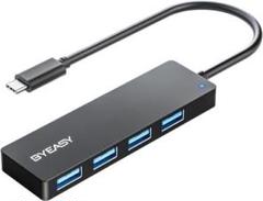 20cm 4ポート拡張 高速データ転送 タイプＣ ハブ ブラックUSB-C