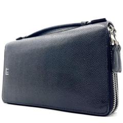 現行品dunhillダンヒル カドガン オーガナイザー ダブルジップ 黒 長財布