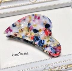 《在庫一掃品》バンスクリップ ヘアクリップ ハート べっこう カラフル 在庫1