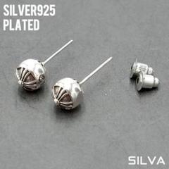 両耳用】シルバー クロスボール スタッズピアス [P91x2] - メルカリ