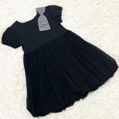 美品 Bebe べべ 120 リボン付き 半袖 ワンピース フォーマル 黒