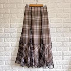 【美品】アプワイザーリッシェ チェック柄シフォンスカート Sサイズ 総柄